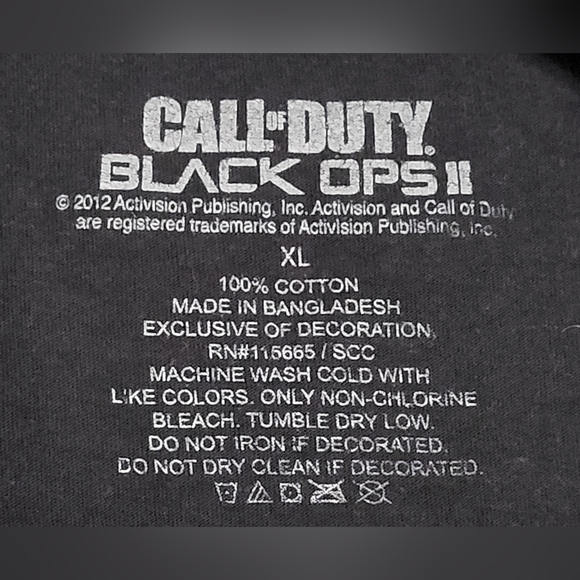 CoD Black Ops II Shirt XL Black 2012 Employee Promo Future Is Black Launch Code - Picture 4 of 5